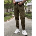 thumbnail image 2 of COOFANDY Mens Black Casual Joggers Pants Chino Tapered Sweatpants Stretch Twill Jogging Pants, 2 of 6