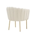 thumbnail image 3 of MEXIYA Doloris Modern Easy Clean Fake Fur Upholstered Feather Side Chair with Brushed Gold Leg, 3 of 5