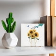 thumbnail image 5 of Share A Smile Every Day Sunflower Wooden Box Sign Home Decor Farmhouse Decor Room Decor for Women Rustic Spring Flowers Wooden Block Plaque for Wall Tabletop Desk Sunflower Gifts 5x5 In, 5 of 5