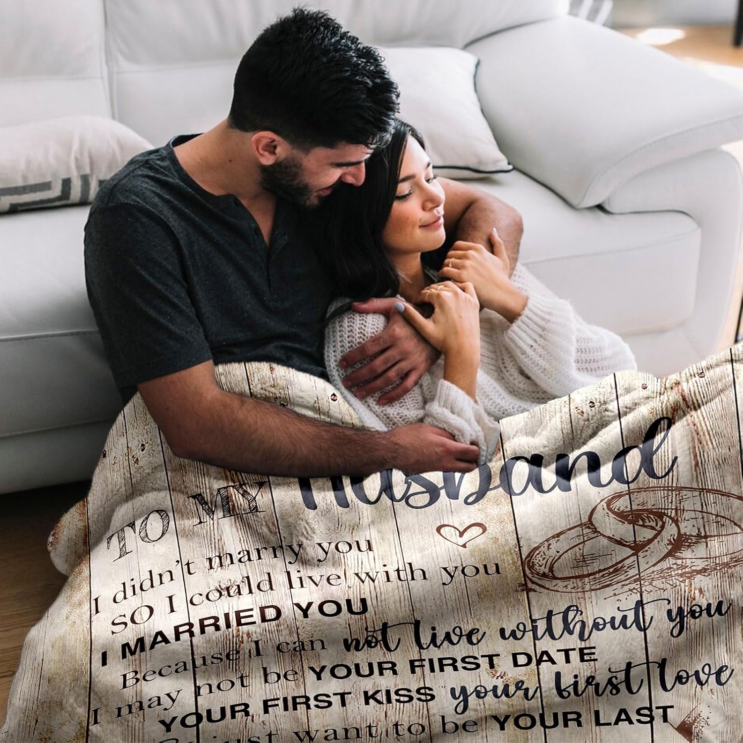Husband Gifts from Wife, Gifts for Husband, Anniversary Wedding Gifts for Husband, Husband Birthday Gift Ideas, Gifts for Him, to My Husband Gifts/Presents Blanket 60"x50"