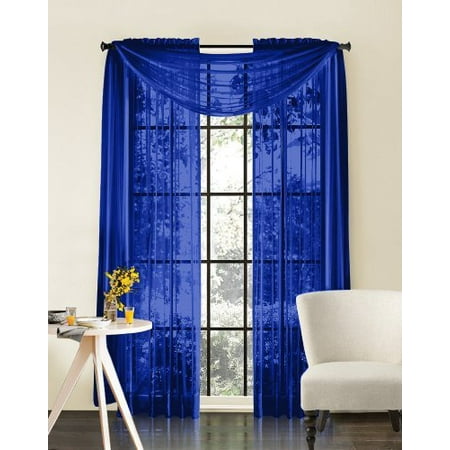 Qutain Linen Solid Viole Sheer Curtain Window Panel Drapes Set of Two (2) 55