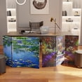 thumbnail image 6 of Red Lantern 3 ft. Short Monet Canvas Folding Screen - Lilies/Garden at Giverny, 6 of 7