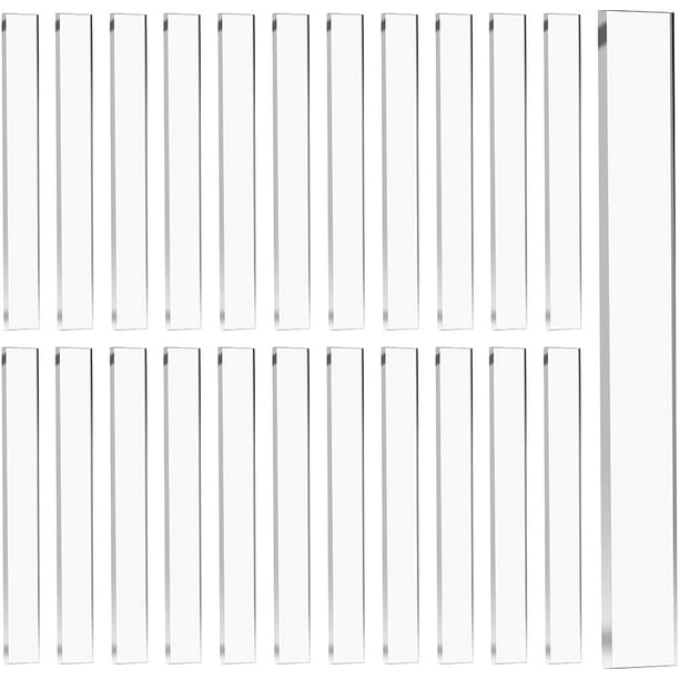 200 piezas de bloques de ajuste transparentes de 2 x 1/4 x 0,04 pulgadas, láminas acrílicas transparentes para vidrio y espejos, espaciadores de ajuste rectangulares