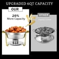 thumbnail image 2 of PRIJESSE 6 Qt Gold Chafing Dishes for Buffet with Stainless Steel Lid, Round Chafing Dish Buffet Set with Food and Water Pans for Catering, Parties, Hotels and Weddings, 8 Pack, 2 of 9