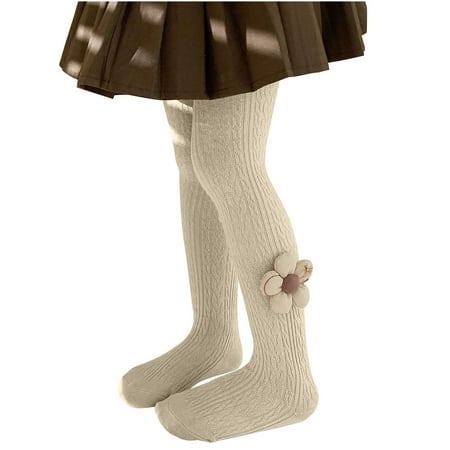 

Meresysid Girls Tights Winter Elastic Warm Pantyhose Kid s Bottom Socks And Pant (2-12 Years Old) Beige