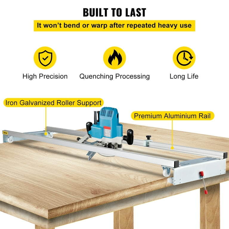 VEVOR Router Sled, 64 inches /162.6 cm Width, Slab Guide Jig for  Woodworking with Locking Function, Portable and Easy to Adjust, Trimming  Planing