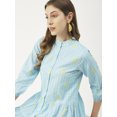 thumbnail image 5 of Moomaya Printed Cotton Button Down Shirt Dress, Quarter Sleeve Short Summer Resort Dress, 5 of 8