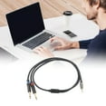 thumbnail image 4 of Y Cable Splitter, PVC Gold Plated Prevent Oxidation 3.5mm 1/8 Inch Male To Dual 6.35mm 1/4 Inch TS Male Cable  for Mixer 1m / 3.3ft, 4 of 8