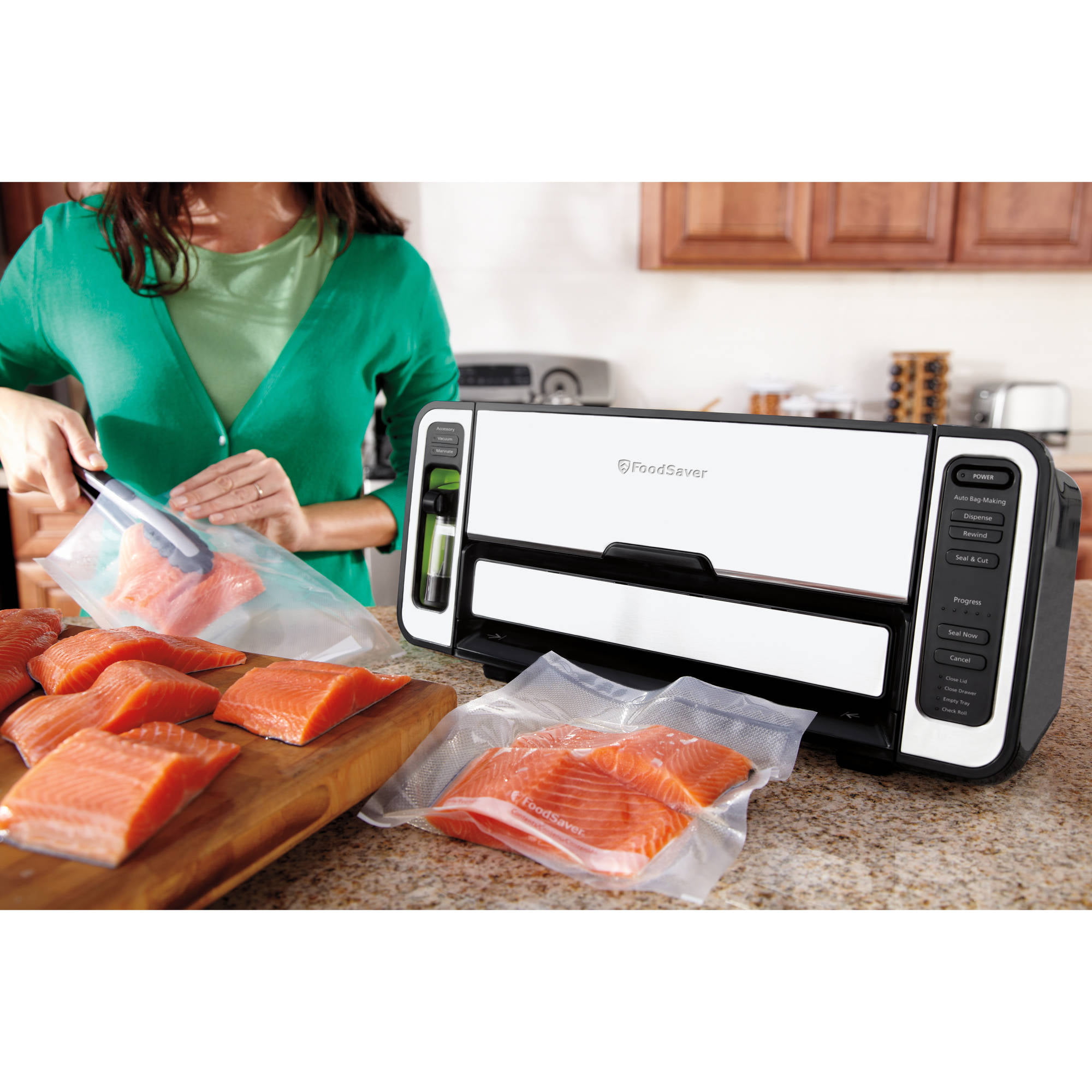 W-RACK12:Vacuum Sealer Machine, with Starter Kit and 2-Year Warranty,  Beelicious Automatic Air Sealing System for Food Storage, with Build-in  Cutter, Moist Mode, Air Suction Hose, LED Indicator, Quiet, 50% Compact