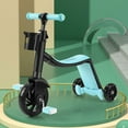 thumbnail image 4 of Tignapoo Trottinette Pliable 3-en-1 pour Enfants avec Roues LED - Tricycle à Hauteur Réglable, Vélo d'Équilibre et Trottinette à Pousser pour 2-6 Ans, Léger et Durable, Options Orange/bleu, 4 of 5