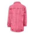 thumbnail image 7 of adviicd Womens Jean Jacket Denim Long Sleeve Oversized Button Down Shirts Trendy Coat Fall Fashion Winter Clothes Outfit 2025 Pink, XXL, 7 of 7