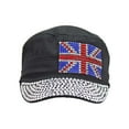 thumbnail image 2 of Black Uk Shiny Rhinestone Studded Cadet Cap Hat, 2 of 3