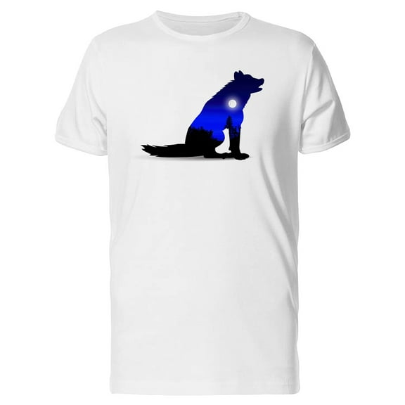Silhouette Of Howling Animal Wolf Tee Men's -Image by Shutterstock