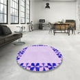 thumbnail image 4 of Ahgly Tapis Rond Lavable en Machine Intérieur Transitionnel Aztech Violet, 4 Pieds Rond, 4 of 7
