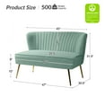 thumbnail image 5 of Tina's Home Velvet Upholstered Loveseat Sofa with Gold Metal Legs, Tufted Back Living Room Chair Home Bedroom Adult Sage, 5 of 9