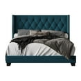 thumbnail image 3 of Home Design Danbury Twin Tufted Upholstered Panel Bed Frame For Adult, Box Spring Required (Sold Separately), Blue, 3 of 5
