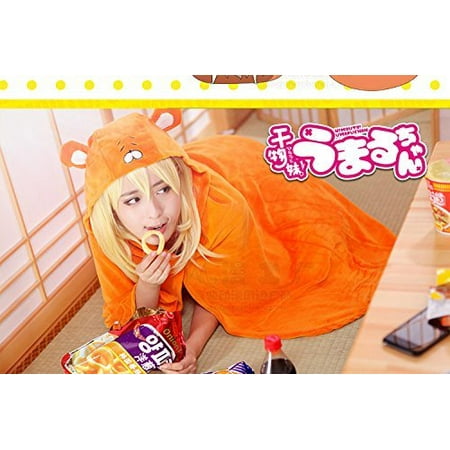 Himouto! Umaru-chan Orange Cosplay Costume Cape Cloak Cartoon Flannel Piece pajamas Homewear by