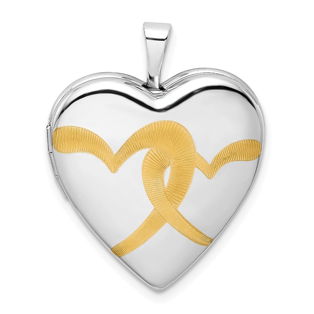 14K Gold 20mm White Gold Mom Hearts Heart Jewelry Pendant Charm Locket 