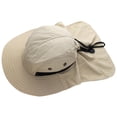 thumbnail image 5 of Falari Outdoor Sun Hat, Wide Brim with Neck Flap, Safari Hiking Gardening Fishing Hat - Khaki, 5 of 7