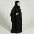 thumbnail image 4 of IBTOM CASTLE Kids Girls Long Sleeve Full Cover Hijab Kaftan Dubai Islamic Prayer Dress Abaya Muslim Hooded Robe Ramadan Clothing 12-13 Years Black, 4 of 8