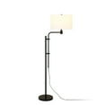 thumbnail image 4 of Evelyn&Zoe Polly Height-Adjustable Floor Lamp with Fabric Shade, Brushed Nickel/White, 4 of 5