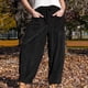 thumbnail image 3 of Women's Corduroy Pants Loose Wide Leg Pants Casual Elastic Waist Wide Leg Harem Pants with Pockets Khaki XXL, 3 of 4