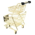 thumbnail image 2 of serony Mini Shopping Cart Storage Toy Desk Holder Storage Toy Double-Deck Gold, 2 of 9
