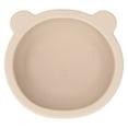 thumbnail image 2 of Tazón de silicona de grado alimenticio para bebés, con forma de oso de dibujos animados, con ventosa, color beige, 2 of 14