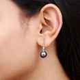 thumbnail image 4 of Rosec Jewels Tahitian Pearl Drop Earrings for Women - 16 Carat - AAA Quality - Black Pearl Diamond Earrings - with Jewelry Box, 925 Sterling Silver, 4 of 6