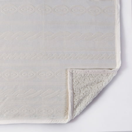 Better Homes & Gardens Sherpa Throw Blanket, 50" x 60", Ivory Cable Knit
