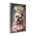 thumbnail image 3 of Stupell Industries Feminine Regal Frenchie Brown Framed Floater Canvas Wall Art design by Wumples, 25 x 17, 3 of 9