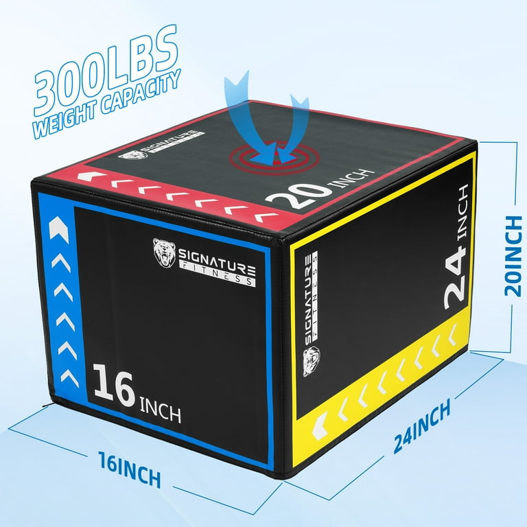 Signature Fitness 3-in-1 Foam Plyometric Jump Box, Adjustable