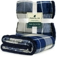 thumbnail image 6 of PAVILIA WATERPROOF Blanket For Couch, Sofa | Waterproof Dog Blanket for Large Dog, Puppy, Cat | Pet Blanket Protector | Plush Soft Warm Fuzzy Sherpa Blanket Bed Throw, Plaid Navy, 60x80, 6 of 7