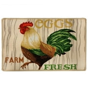Farm Fresh Eggs Coq Tapis de cuisine antidérapant imprimé Beige 45,7 x 76,2 cm