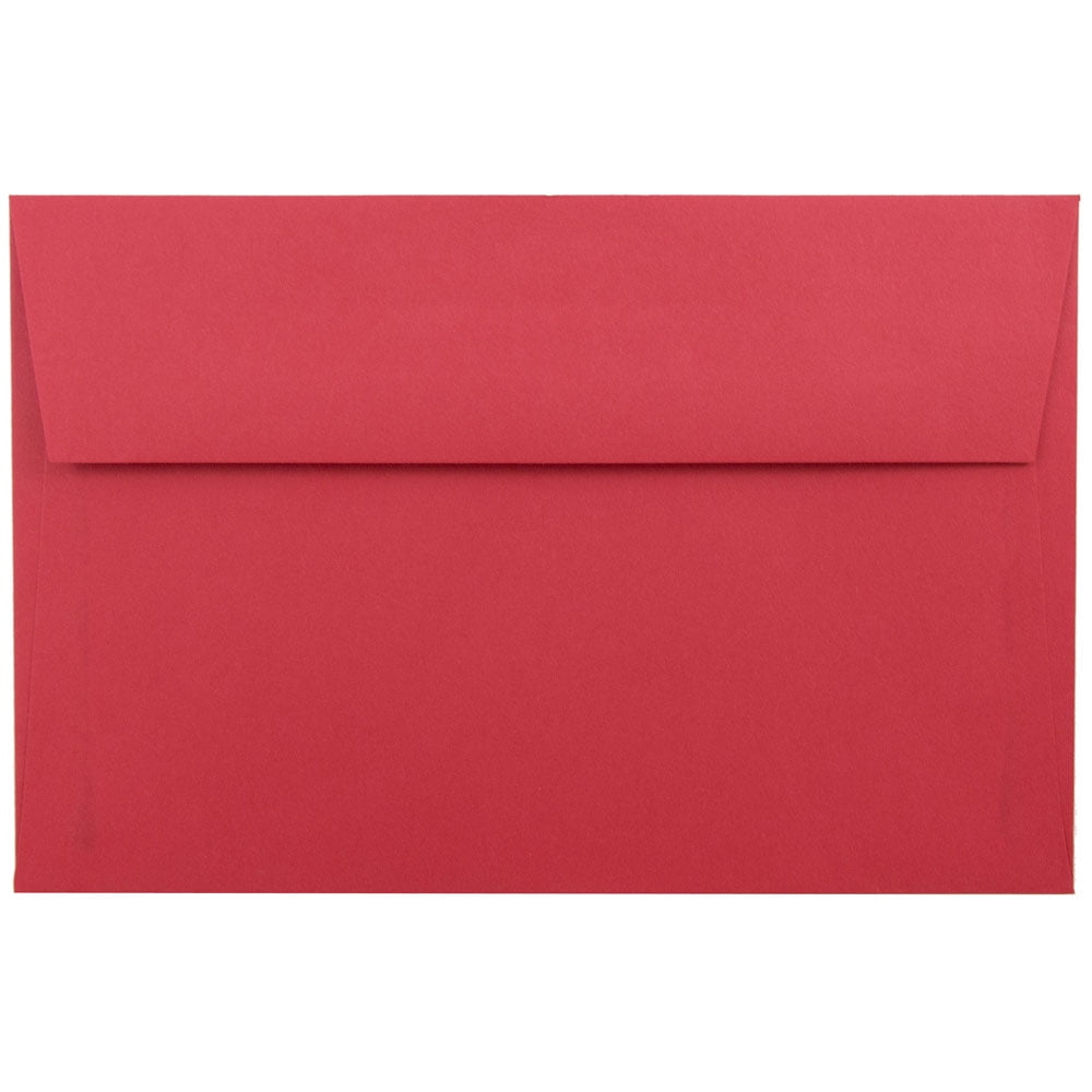 5 3/4" x 8 3/4" 10 Count Low Cost Premium Holiday Red Envelopes A9 Size 