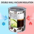 thumbnail image 2 of 12oz Coffee Tumblers Brown Bigfoot Pattern Stainless Steel Vacuum Insulated Travel Tumbler Coffee Cups Mug with Lid and Straw with Cleaning Brush for Cold & Hot Drinks, 2 of 5