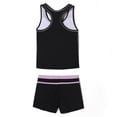 thumbnail image 2 of PROALLO Girls Bathing Suits Two-Piece Swimsuit with Boyshorts Vest-Style Tankini(10-11T Black), 2 of 5