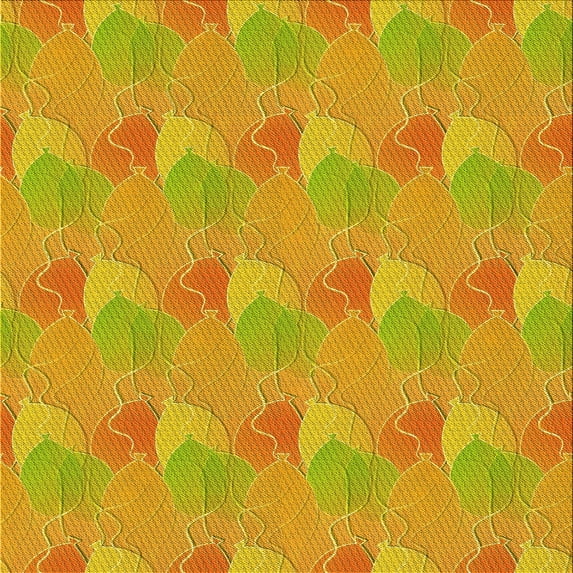 Ahgly Company Indoor Square Patterned Neon Orange Area Rugs, 8' Square
