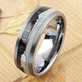 thumbnail image 6 of Wedding Ring Men Women 8mm Silver Tungsten Wedding Band Arrow Antler & Wood, 6 of 7