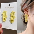 thumbnail image 3 of StylesILove Women Flower Drop Earrings Cute Resin Summer Floral Dangle Earrings (Yellow), 3 of 5