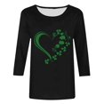 thumbnail image 4 of St Patricks Day T-Shirt, 3/4 Sleeve Blouses for Women Casual, Round Neck Tee Tops Womens St. Patrick's Day Printed Shirts Casual Crew Neck 3/4 Sleeved T-Shirt Loose Tops, 4 of 4