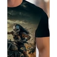 thumbnail image 5 of Men's Retro Motorcycle Rider Pattern T-Shirt - Retro Casual Crew Neck Short Sleeve T-Shirt with Dynamic Motorcycle Design, Perfect for Motorcycle Lovers and Vintage Fashion Lovers, 5 of 6