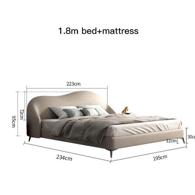 Modern Home Furniture King/Queen Size Frame Beds Technology Cloth Designer Bedroom Furniture High Quality Soft Double Bed My Lux Decor Round