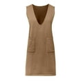 thumbnail image 5 of Ediodpoh Ladies Solid Color Sleeveless Long Double Vest Skirt Sweater Vest for Women with Versatile Design Beige M, 5 of 5