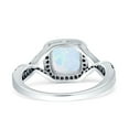 thumbnail image 3 of Blue Apple Halo Cushion Infinity Twist Side CZ Women Engagement Ring White Opal 925 Sterling Silver, 3 of 5