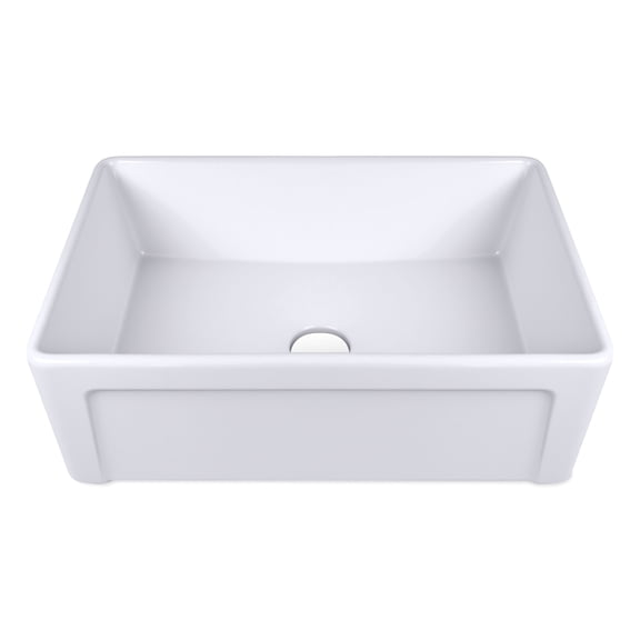 30" x 20" x 10" Rectangular White Ceramic Farmhouse Kitchen Sink