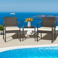 thumbnail image 1 of Costway 3pcs Patio Furniture Set Heavy Duty Cushioned Wicker Rattan Chairs Table Outdoor, 1 of 10