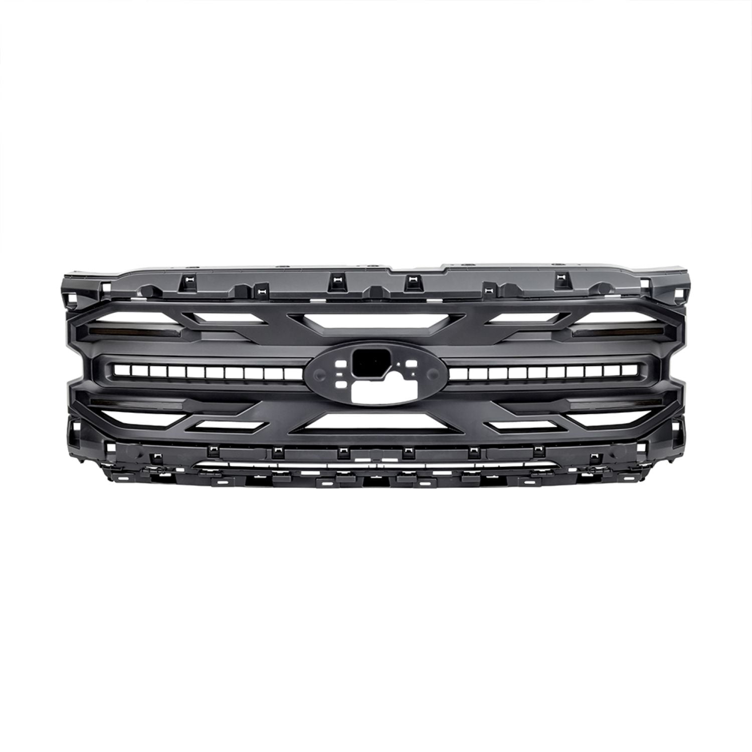 AMERICAN MODIFIED Armor Grille w/LED Amber Lights & Emblem Hole Matte Black ABS For 2024+ Ford F150 Tremor