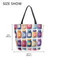 thumbnail image 5 of FORMRS Womens Canvas Tote Bag with Zipper Inner Pocket Shoulder Handbag, Blue Jam Jars, 5 of 7