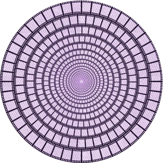 Ahgly Company Tapis Rond Lavable en Machine Intérieur Transitionnel Violet Raisin Vif, 4 Pieds Rond